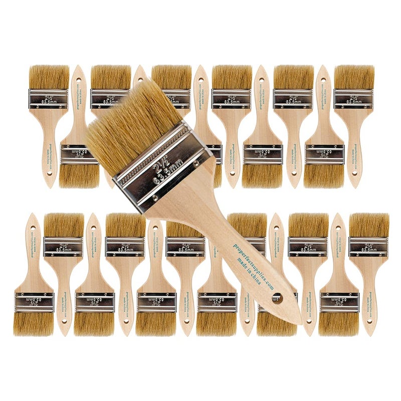 Vermeer Chip Paint Brushes - 24-Pack - 2.5"" Chip Brushes for Paints, Stains, Varnishes, Glues, & Gesso - Home Improvement - Interior & Exterior Use - Image 1